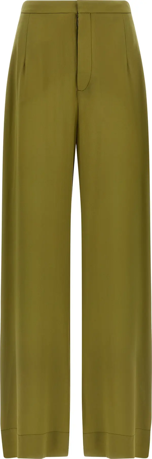 Bicolor Silk Casual Pants