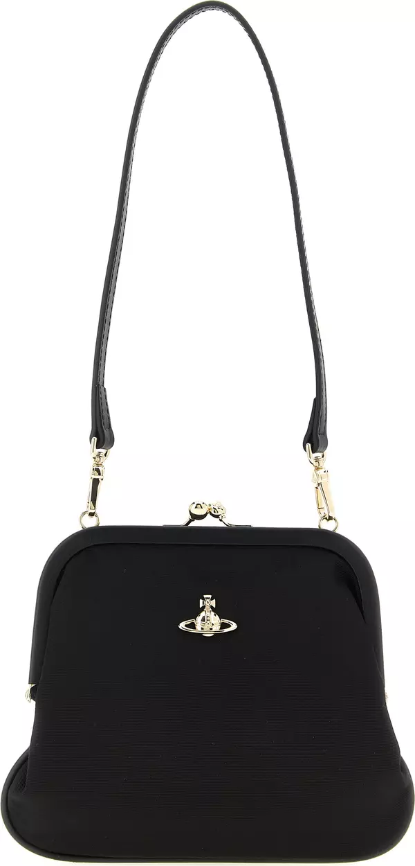 Black Viscose Clutch Bag