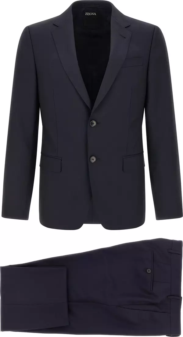 Blue Wool Two-Piece Suit