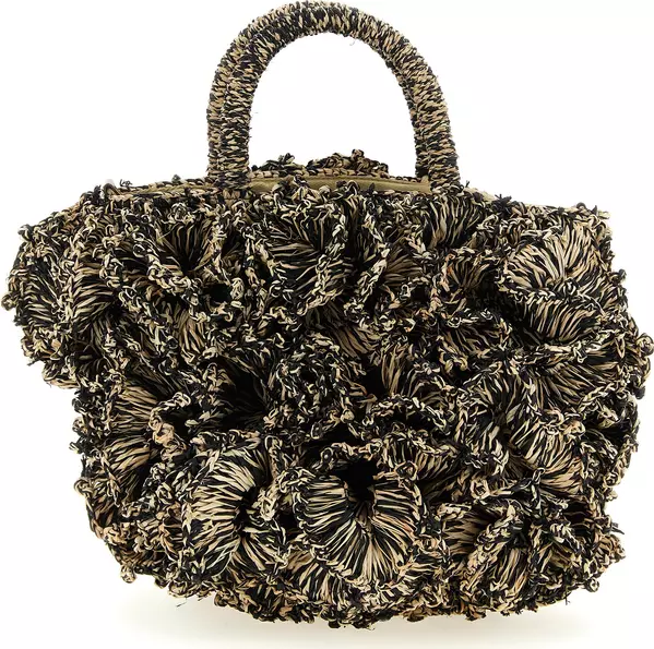 Bicolor Raffia Handbag