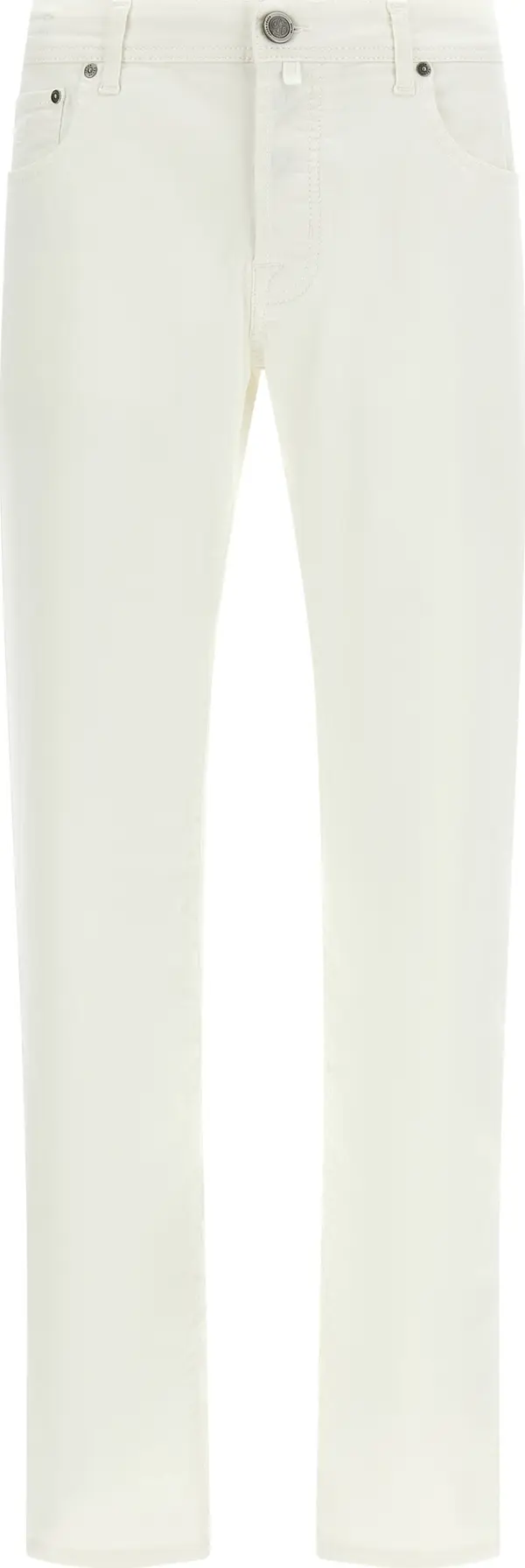 White Cotton Straight-Leg Jeans