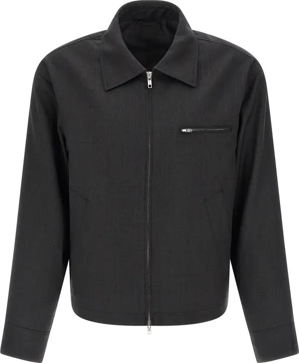 Gray Wool Full-Length Jacket