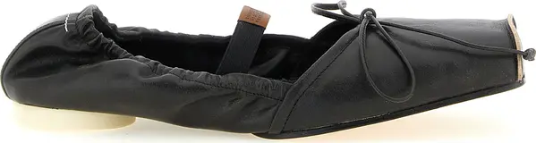 Black Cowhide Ballet Flats