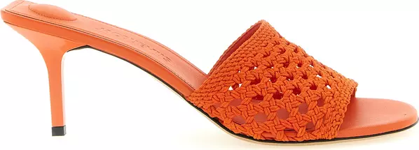 Orange Polyester Platform Sandals