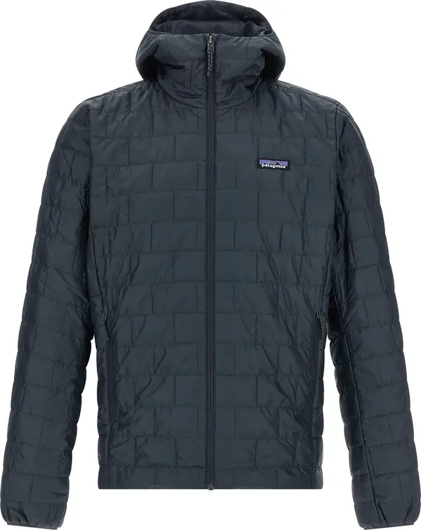 Blue Polyester Full-Length Jacket