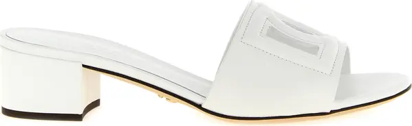White Calfskin Platform Sandals