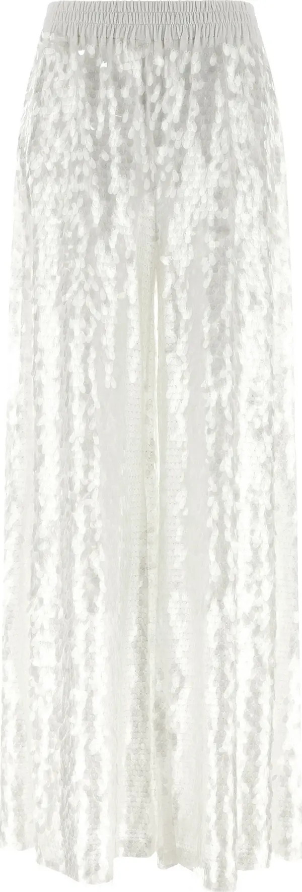 White Nylon Casual Pants