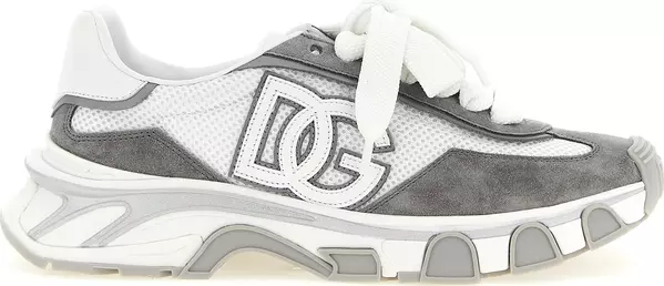 Gray Polyester Athletic Sneakers