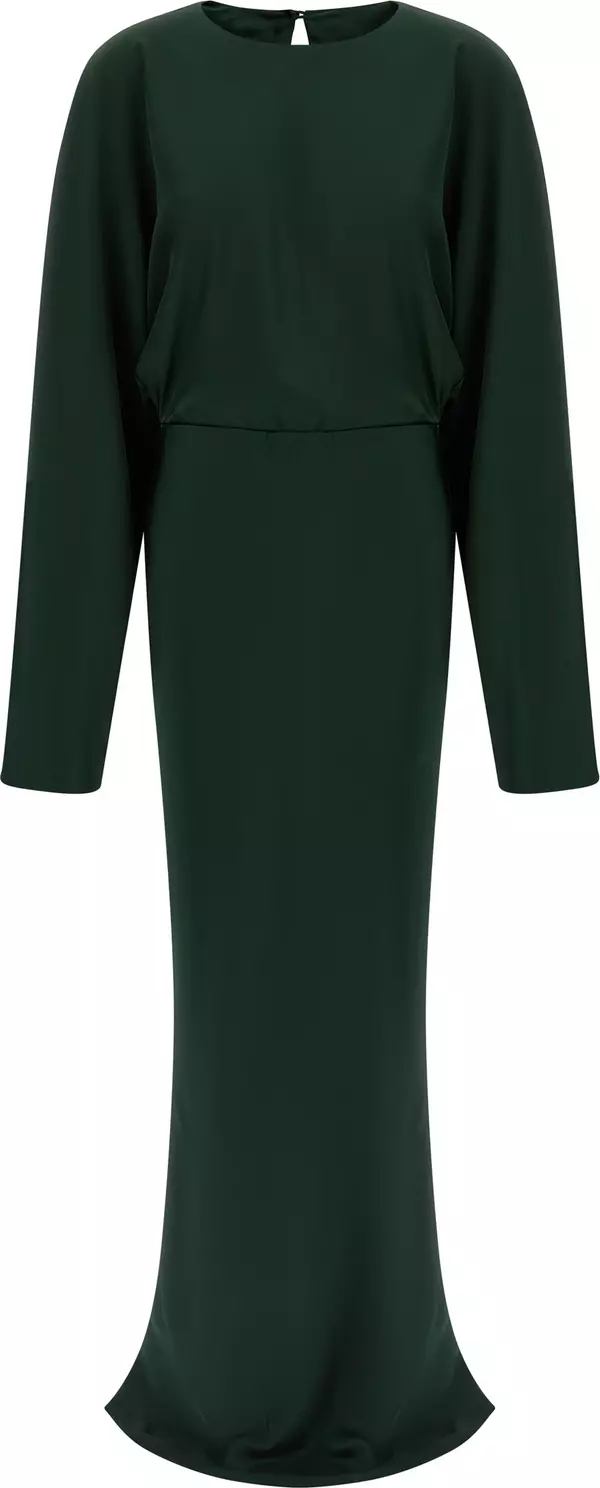 Bicolor Polyester Long Dress