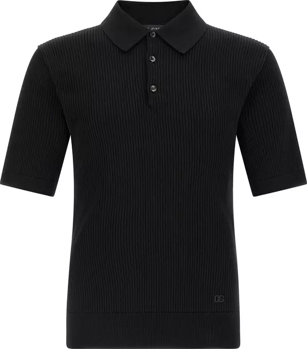 Black Cotton Polo Shirt