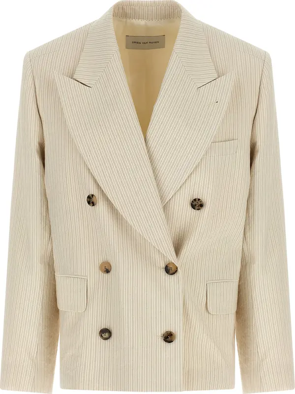 Beige Cotton Blazer