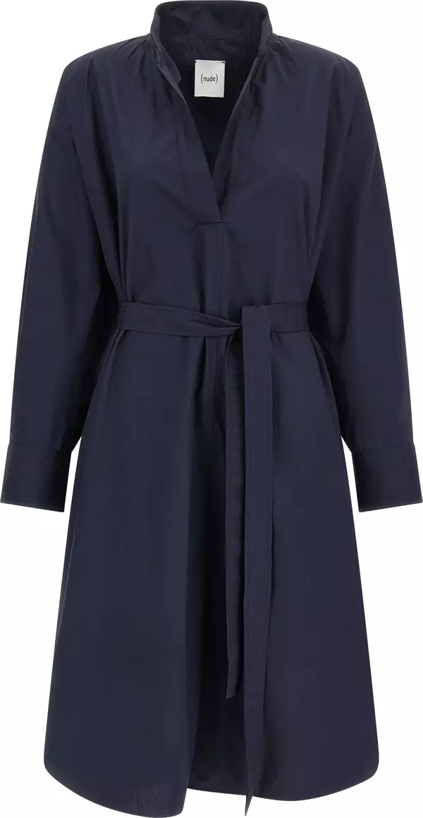 Blue Cotton Midi Dress