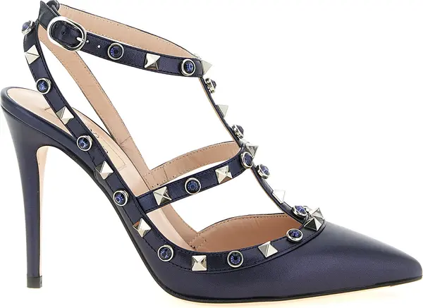 Blue Goatskin High Heel Pumps