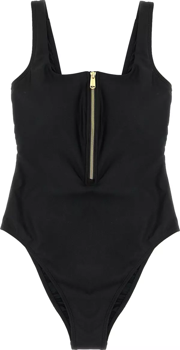Black Polyamide One-Piece Swimsuit