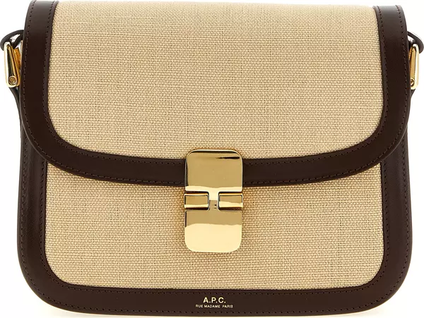 Beige Cotton Crossbody Bag