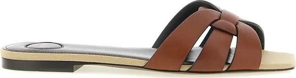 Brown Calfskin Slides