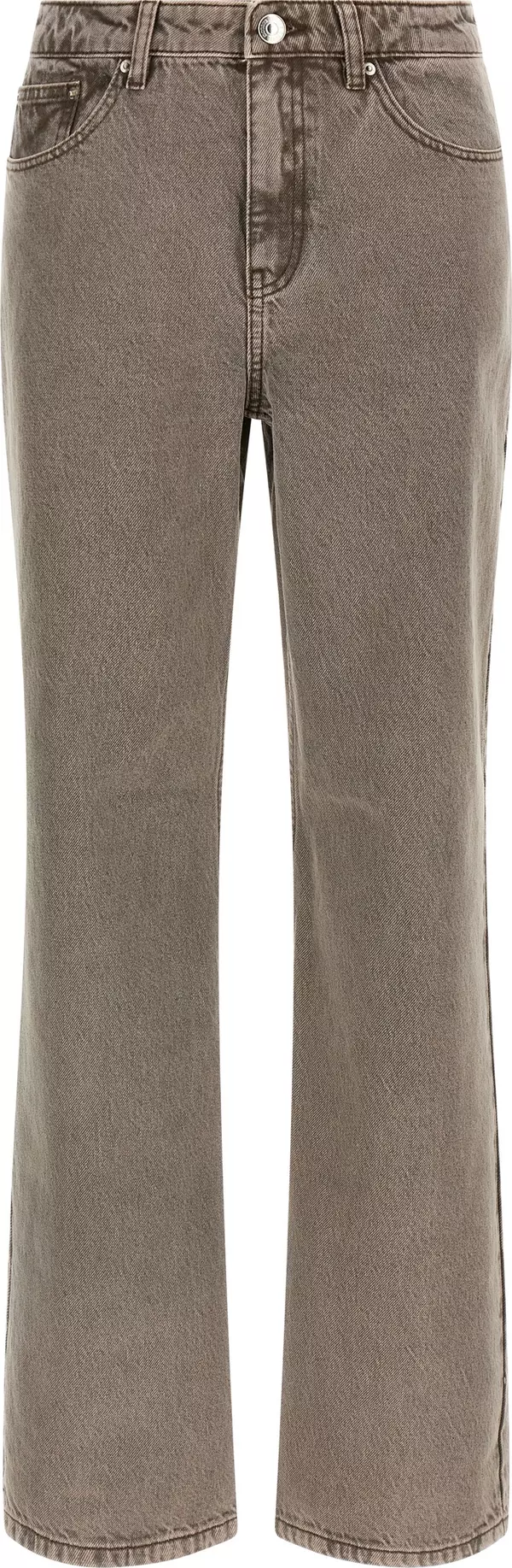 Brown Cotton Straight-Leg Jeans