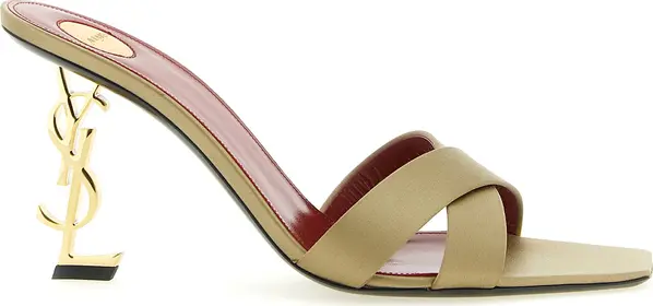 Bicolor Viscose Stiletto Heel Sandals