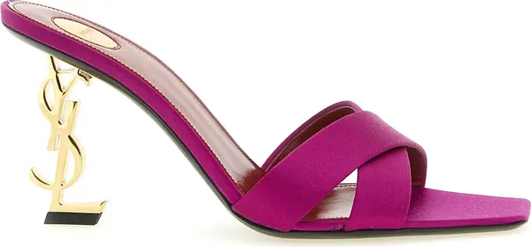 Fuchsia Viscose Stiletto Heel Sandals