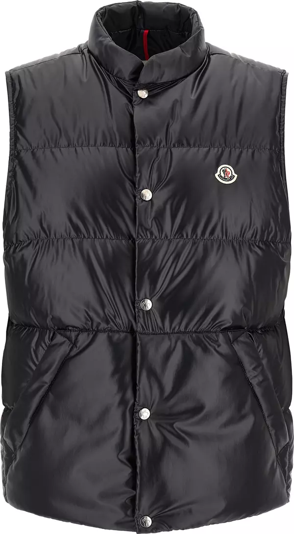 Blue Polyester Sleeveless Jacket