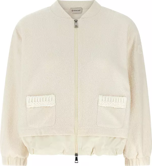White Polyester Cardigan