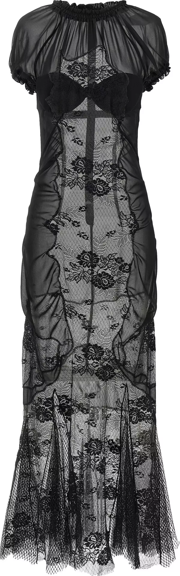 Black Cotton Midi Dress