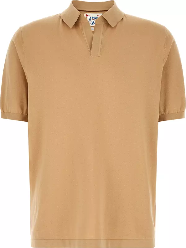 Beige Cotton Polo Shirt