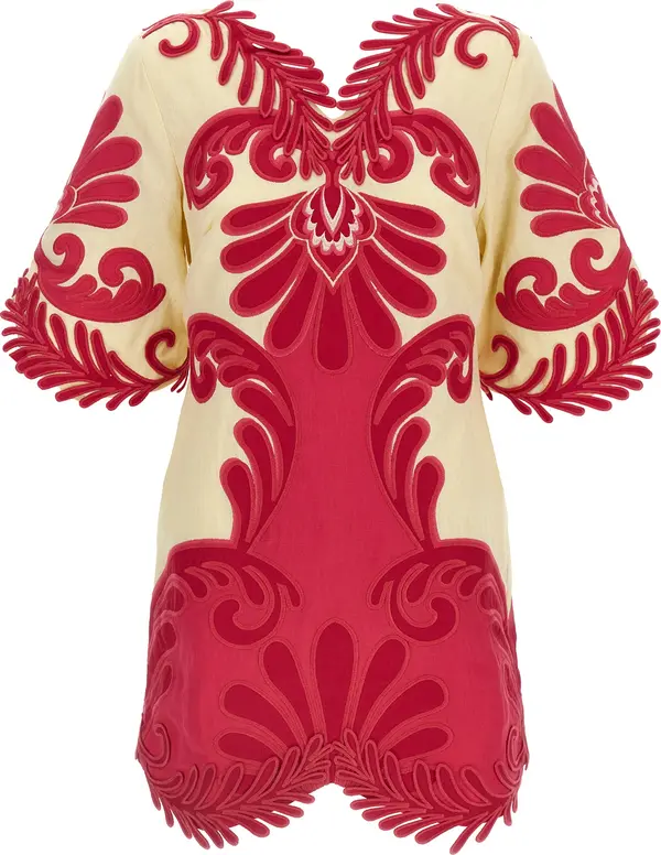 Fuchsia Viscose Short Dress