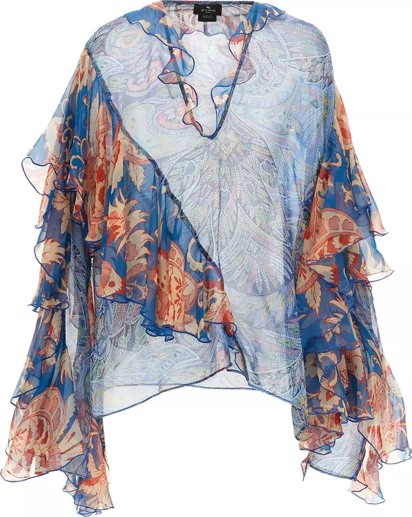 Blue Silk Blouse