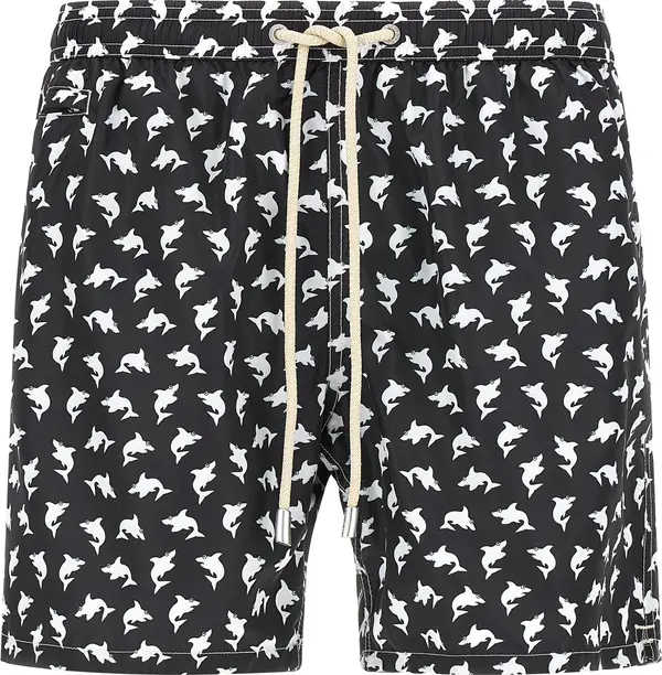 Bicolor Polyester Swim Shorts