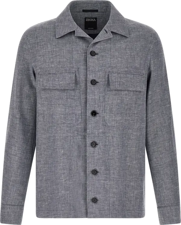 Blue Linen Blouse