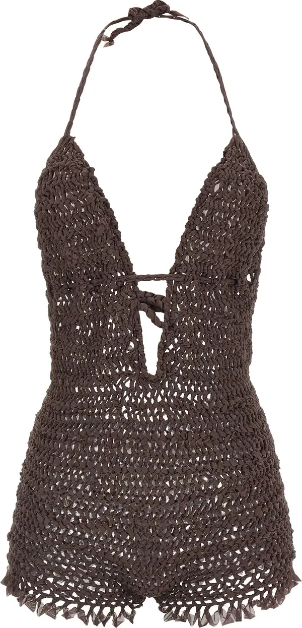 Brown Polyester Jumpsuit