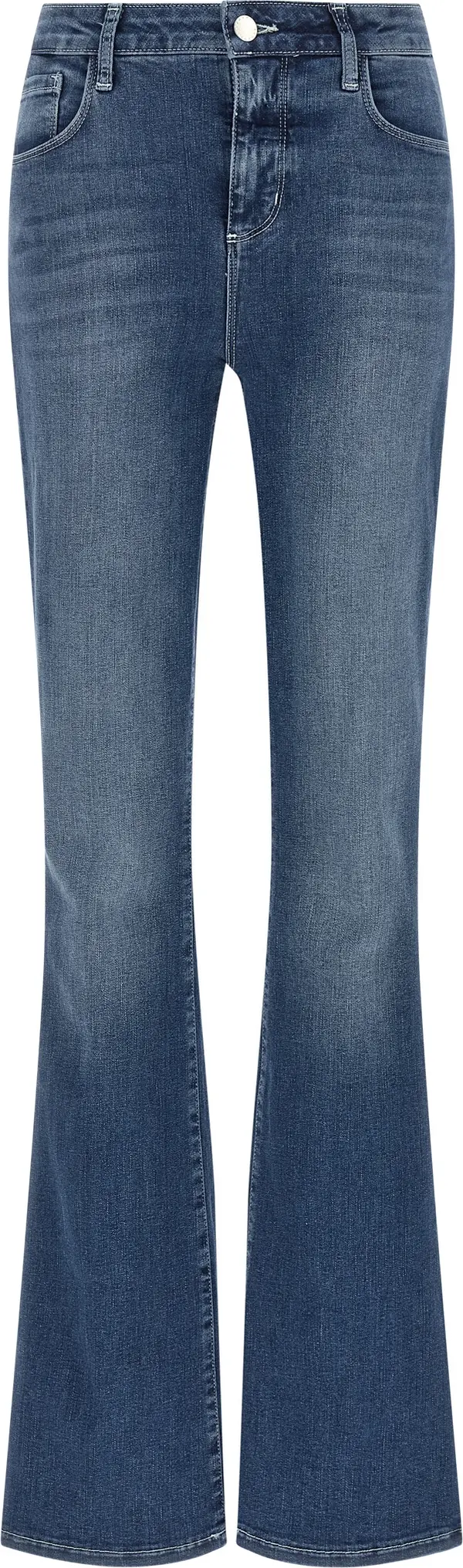 Blue Cotton Flared Jeans