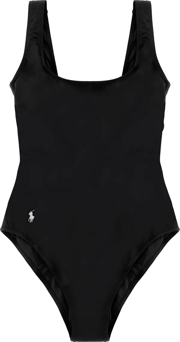 Black Nylon One-Piece Swimsuit