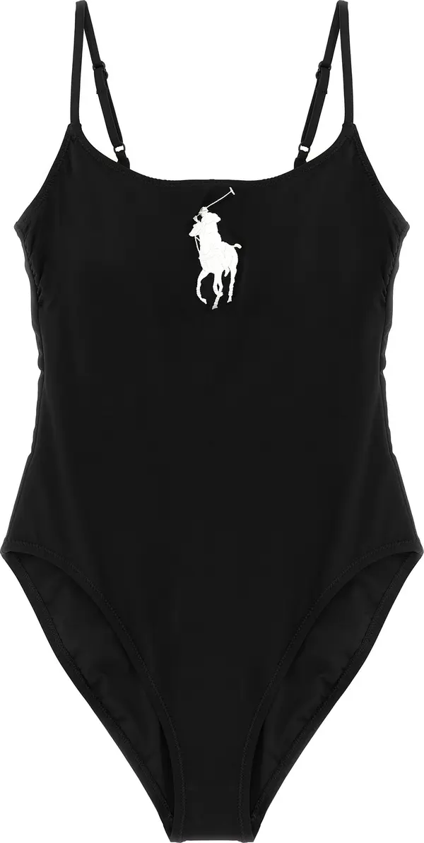 Black Nylon One-Piece Swimsuit