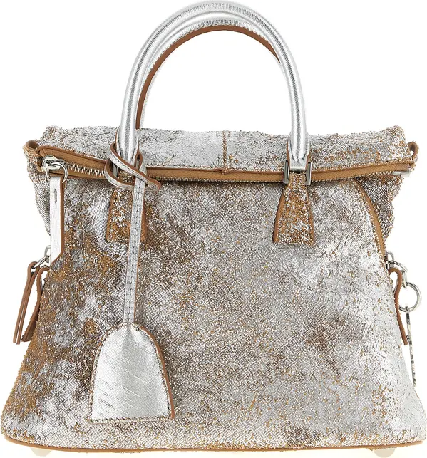 Silver Lambskin Handbag