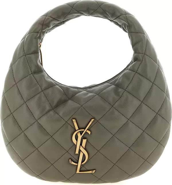 Gray Lamb Leather Handbag