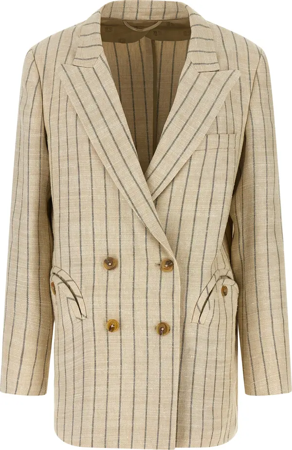 Beige Cotton Blazer