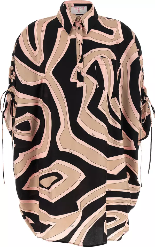 Multicolor Silk Short Dress