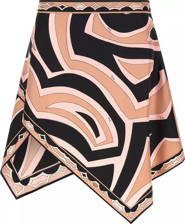 Multicolor Silk Long Skirt