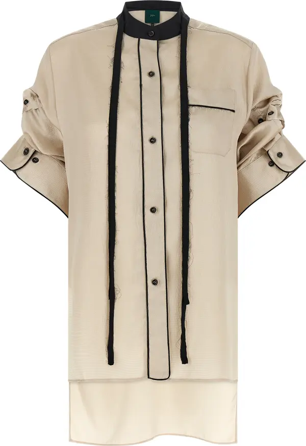 Beige Polyester Blouse
