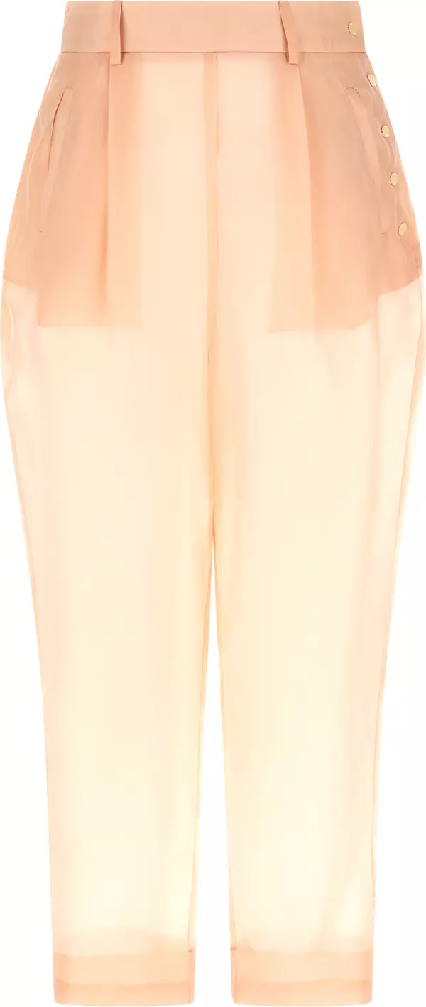 Multicolor Silk Casual Pants