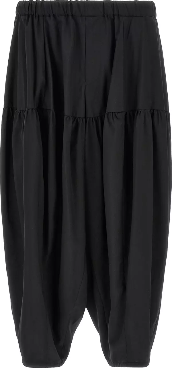 Black Polyester Casual Pants
