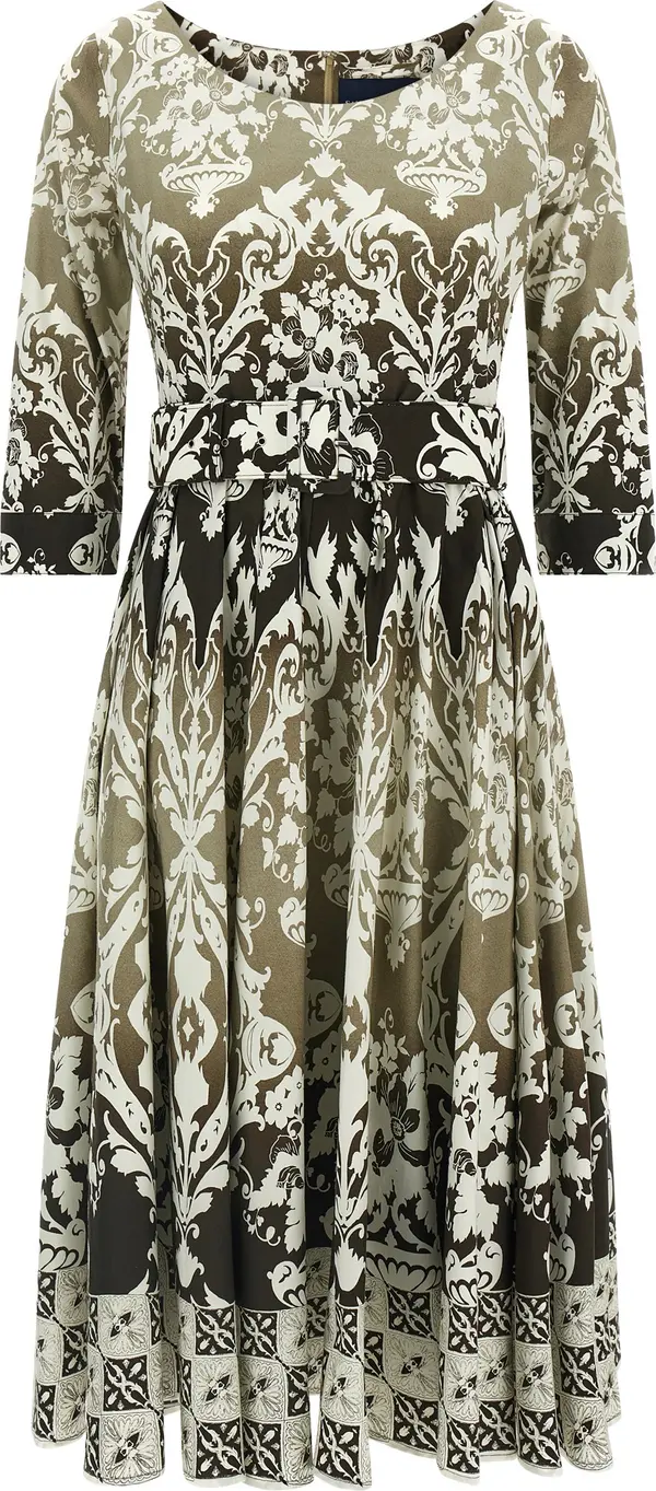 Multicolor Cotton Midi Dress