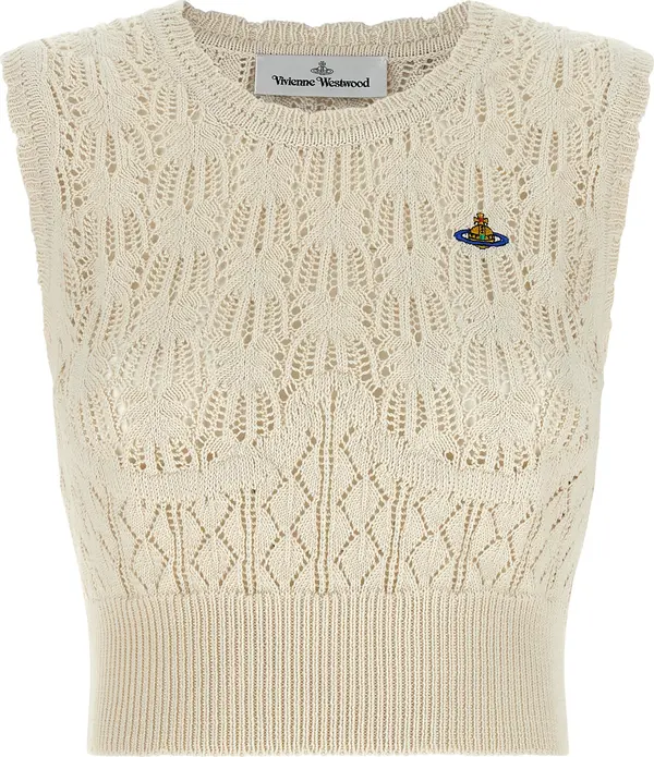 Beige Cotton Sleeveles T-Shirt