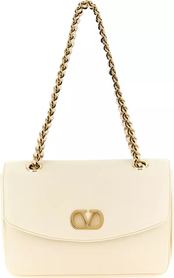 White Lamb Leather Shoulder Bag