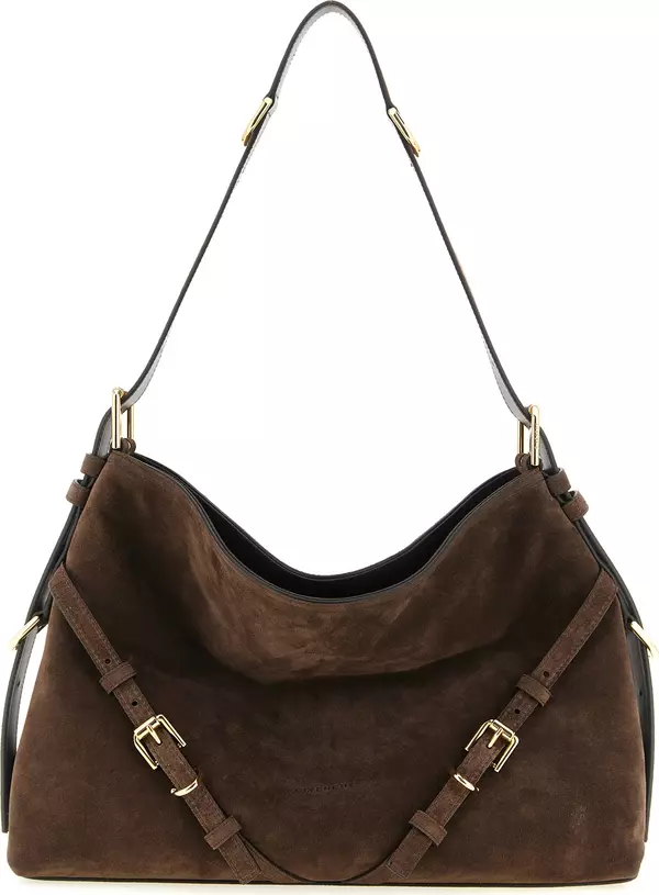 Brown Calfskin Shoulder Bag