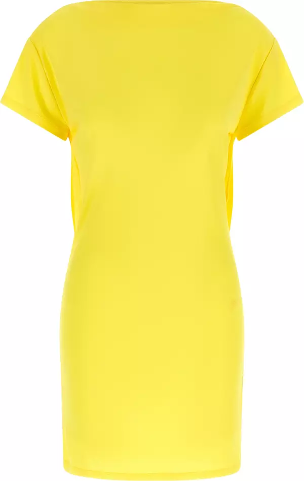 Bicolor Viscose Short Dress