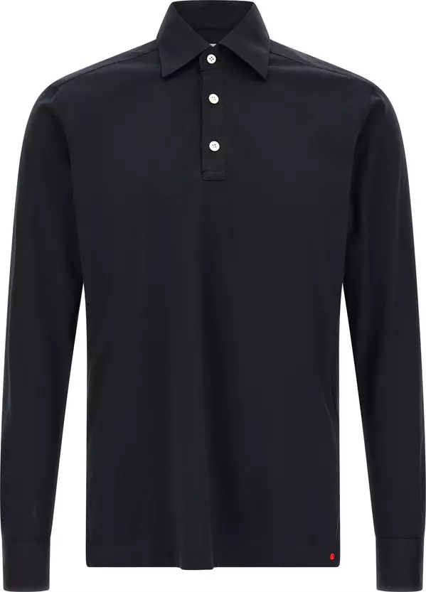 Blue Cotton Polo Shirt