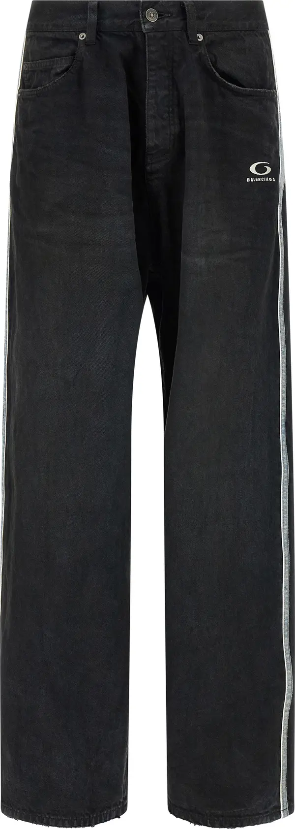 Black Cotton Flared Jeans
